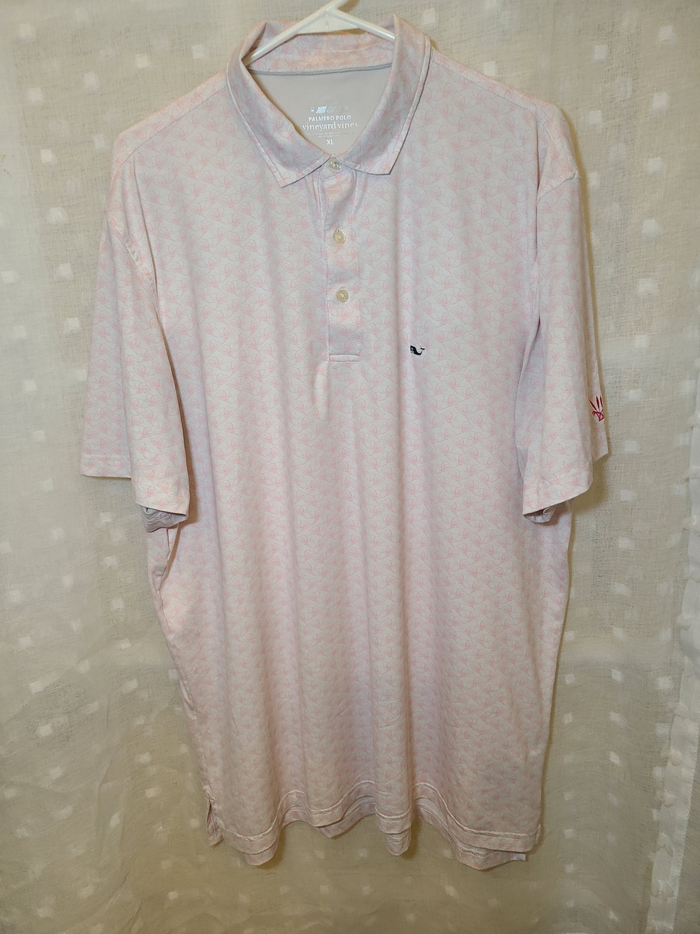 Vineyard Vines Men’s Light Pink Printed Polo Shirt